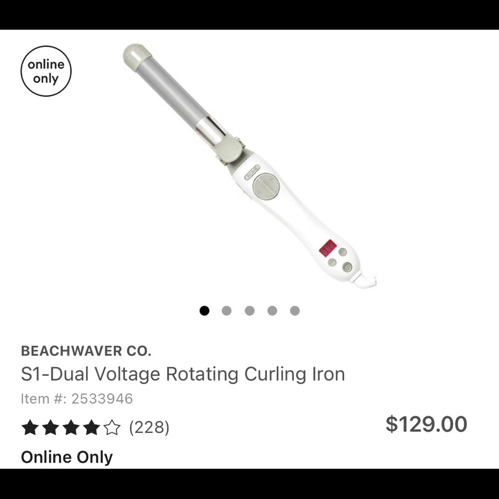 Beachwaver S1 1” Classic Barrel Ceramic Rotating Curling Iron